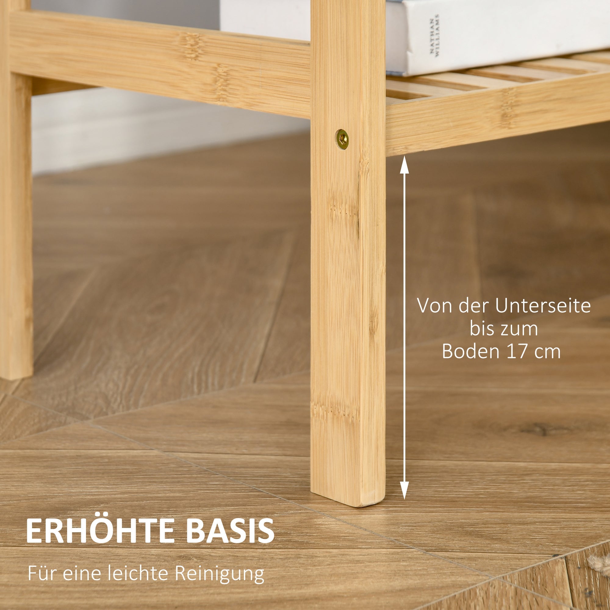 Beach Shelf 4-Tier Bookshelf Bamboo Natural Finish