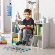 Bücherregal für Kinder, mit 6 Fächern, Spielzeugkiste, Weiß+Grau
