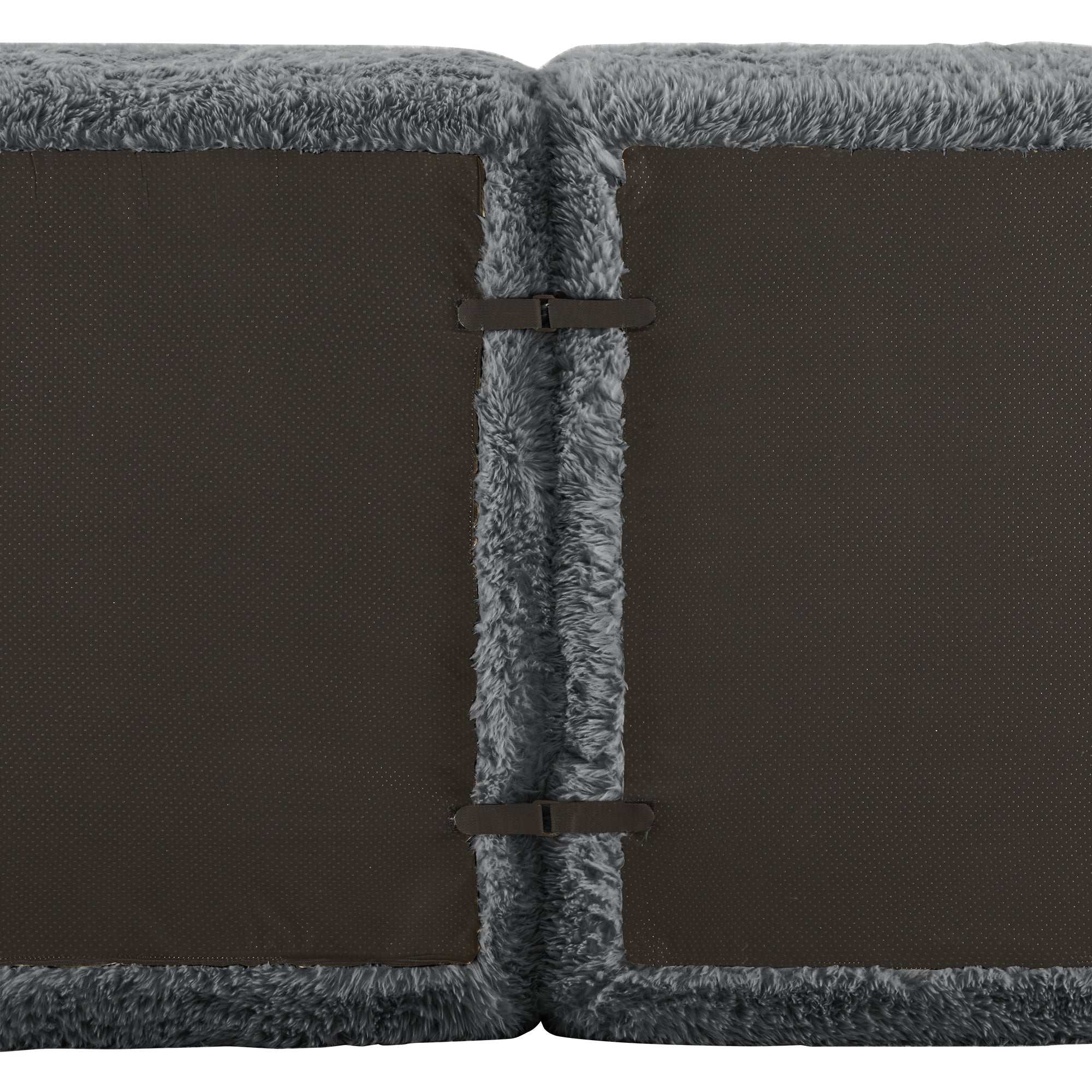 Boneless Cloud Modular Sleeper Sofa 2 Ottomans Plush Fabric - Grey