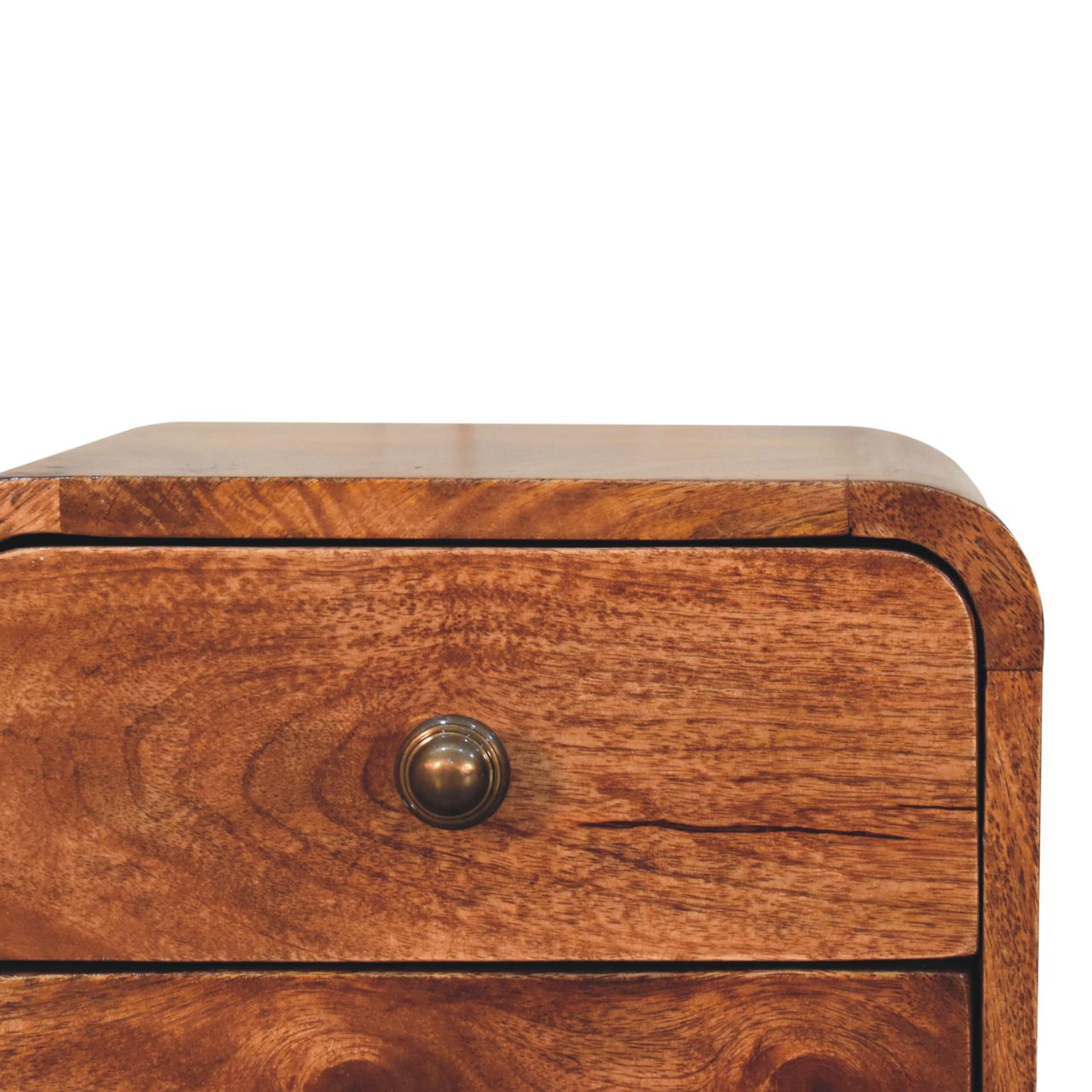 Mini Curved Wall Mounted Bedside, Honey Caramel