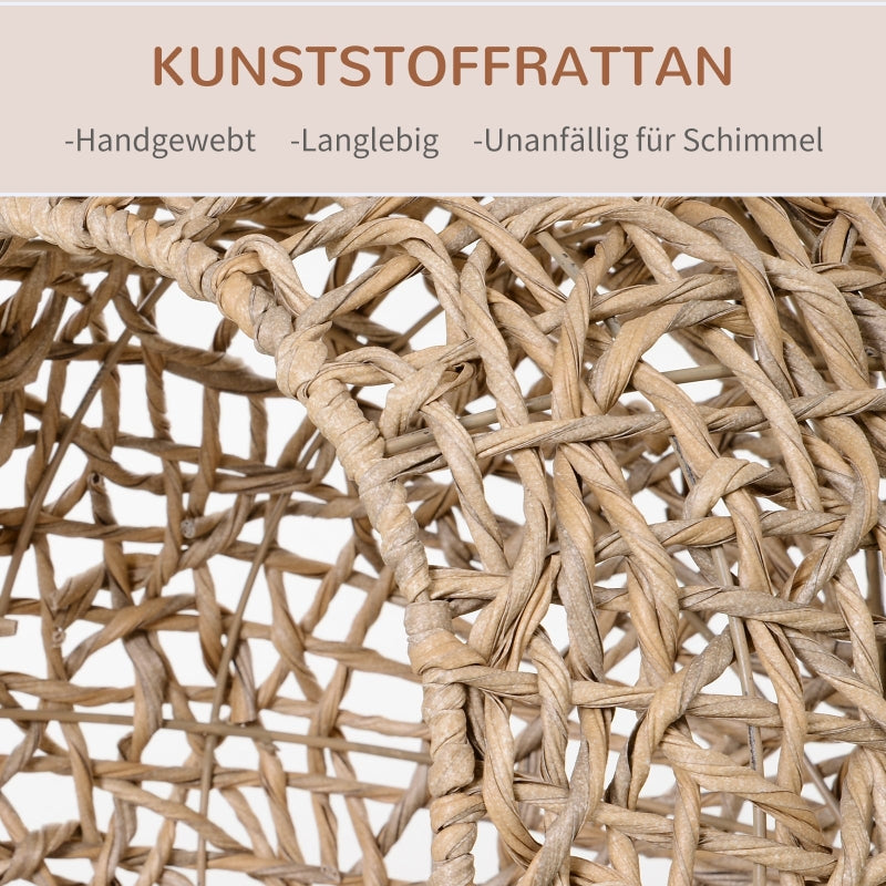 Rattan Katzenhaus, Katzenhöhle mit Kissen, erhöhte Füße, Natur