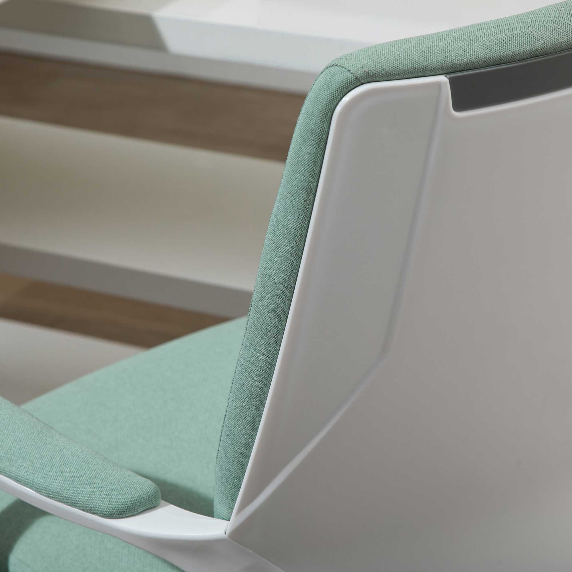 Ergonomic Office Chair Rocking Function Padded 360° Swivel Casters, Green Polyester