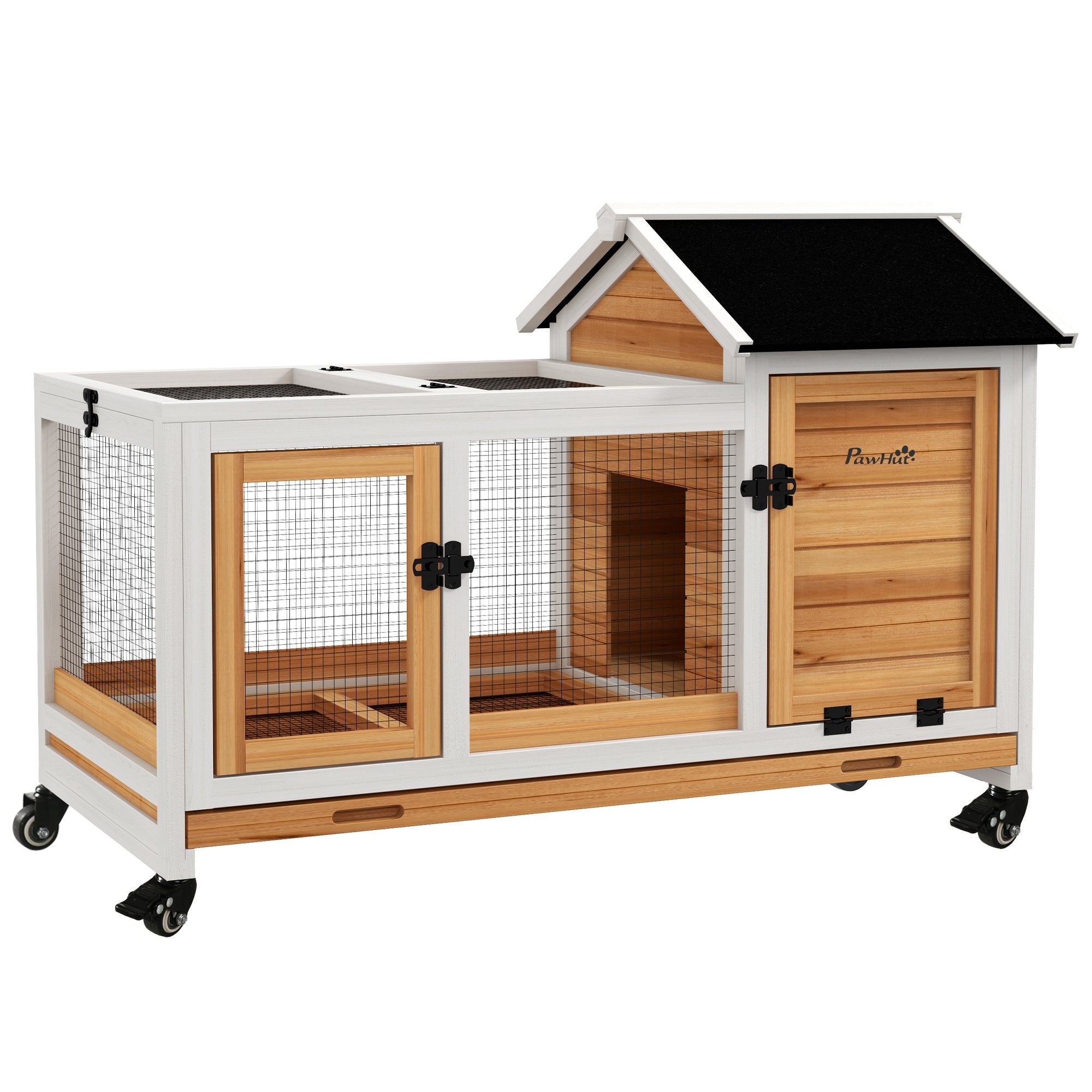 Small Animal Hutch, Guinea Pigs/Dwarf Rabbits, 108 x 58 x 73.5 cm, Yellow