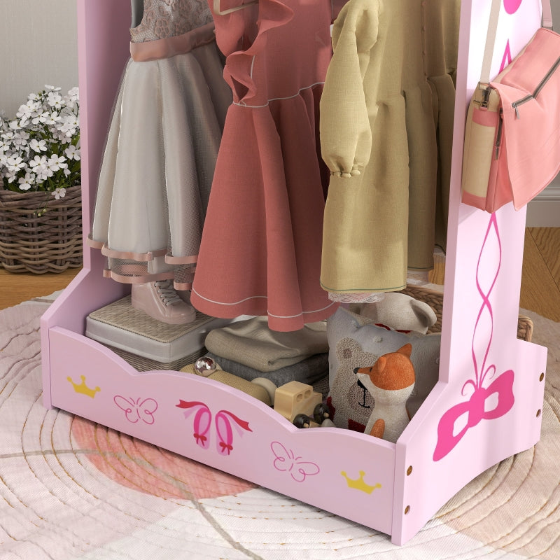 Kids Clothes Rail, Two Shelves 3-8 Years, Pink
