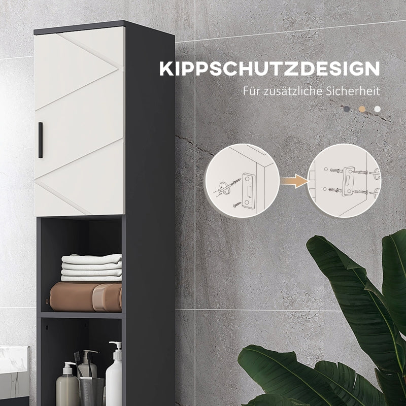 Kleankin Slim Bathroom Cabinet, Tall with Adjustable Shelf, Gray