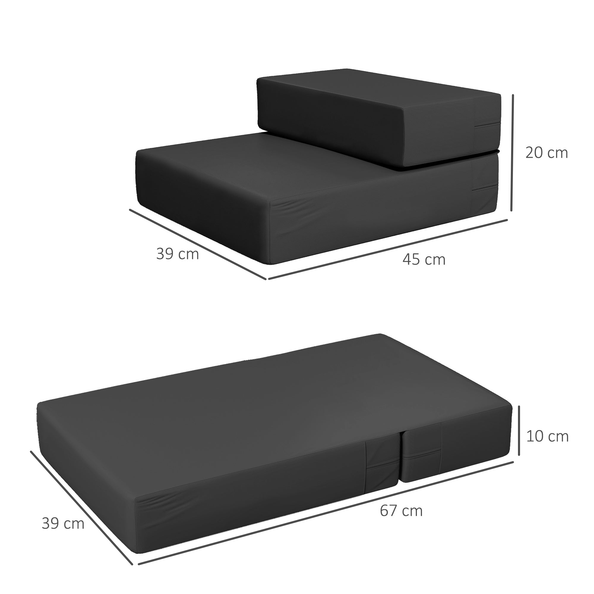 Foldable Pet Stairs 2 Steps, Cats and Dogs, Black