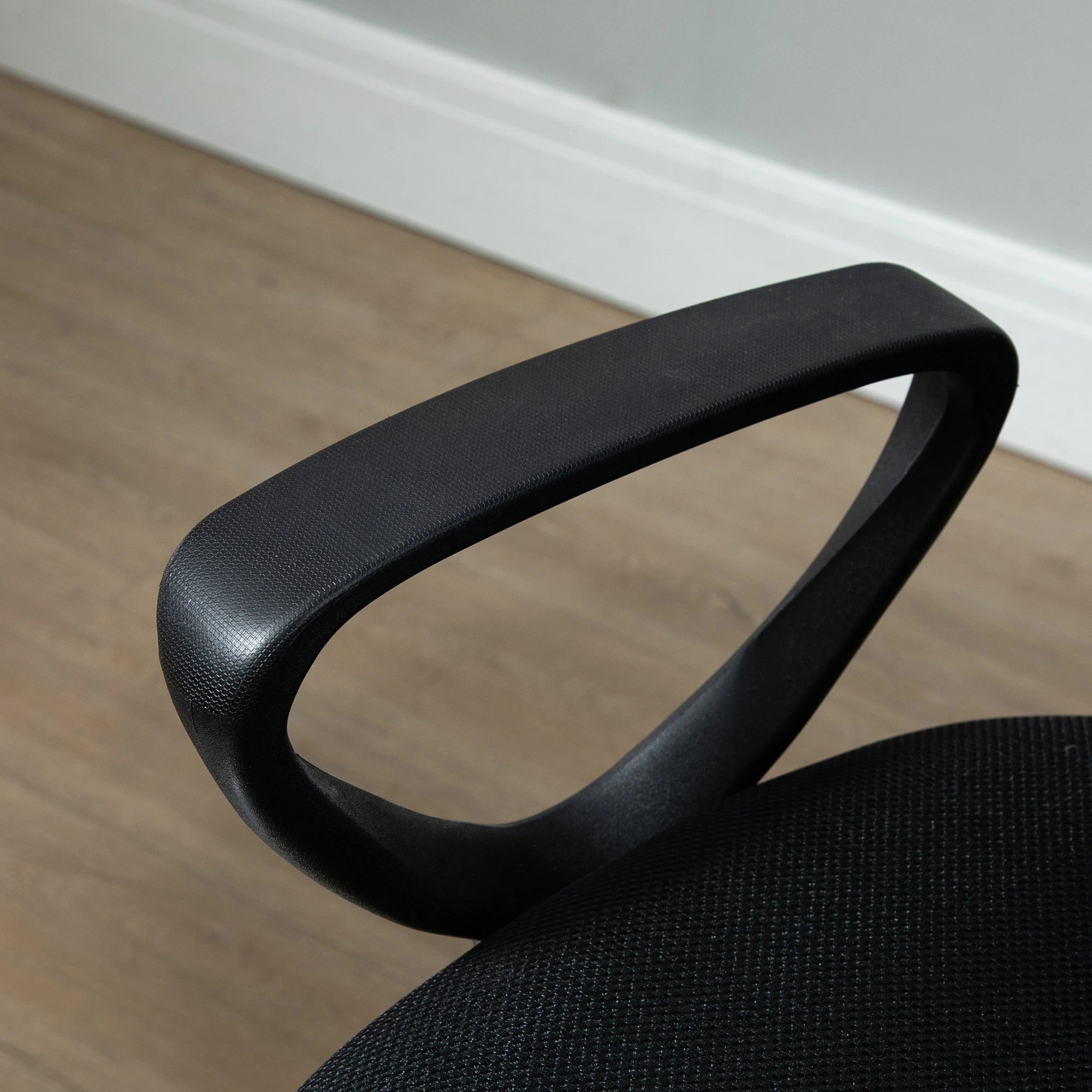 Ergonomic Office Standing Chair Swivel Height-Adjustable Footrest, Metal Black