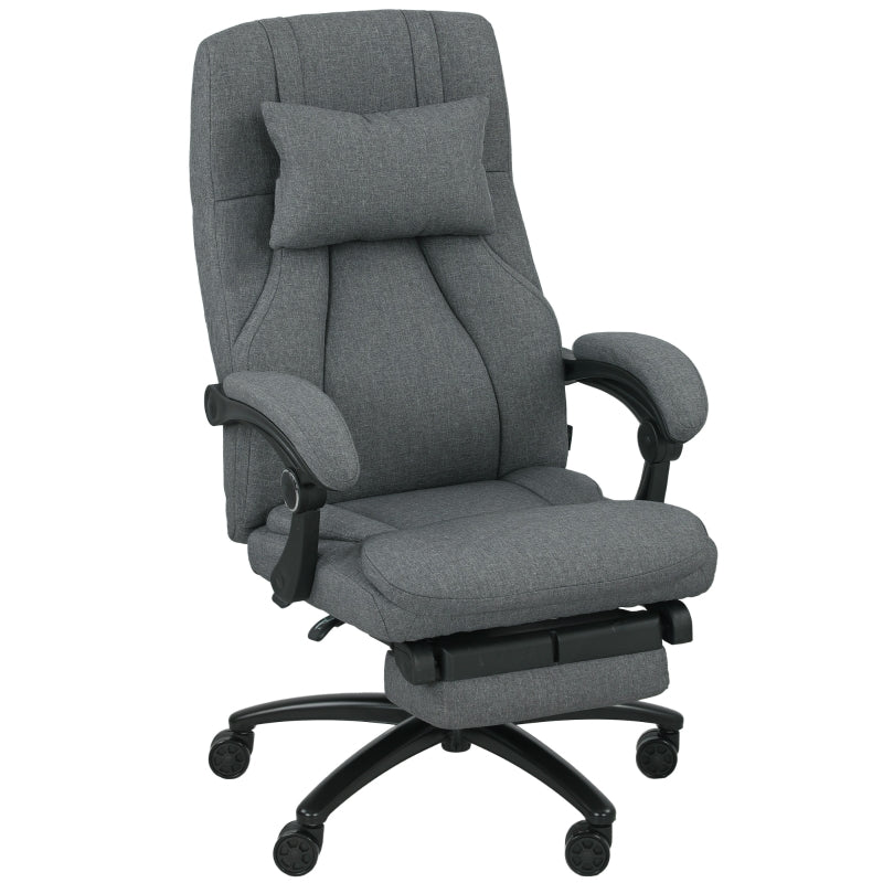 Vinsetto Massage Office Chair with USB Interface, Swivel Wheels, Dark Grey
