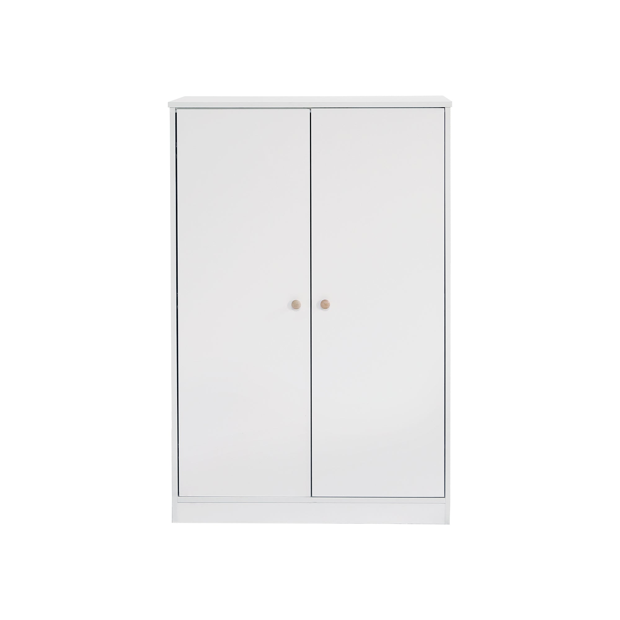 Wardrobe, Small 2-Door Hanging Rail for Bedroom/Children, MDF White