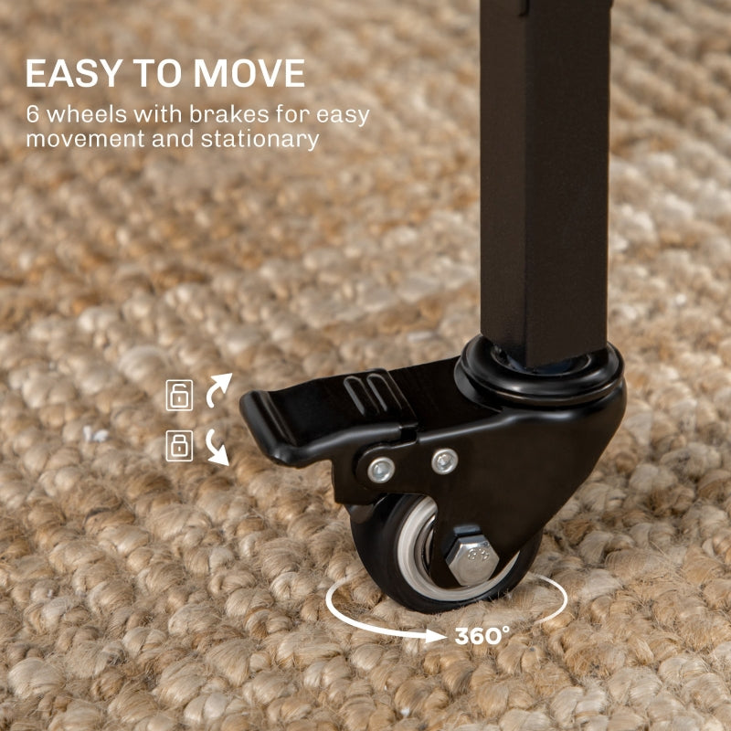 Drop Leaf Dining Table Six-Person Rustic Brown/Black