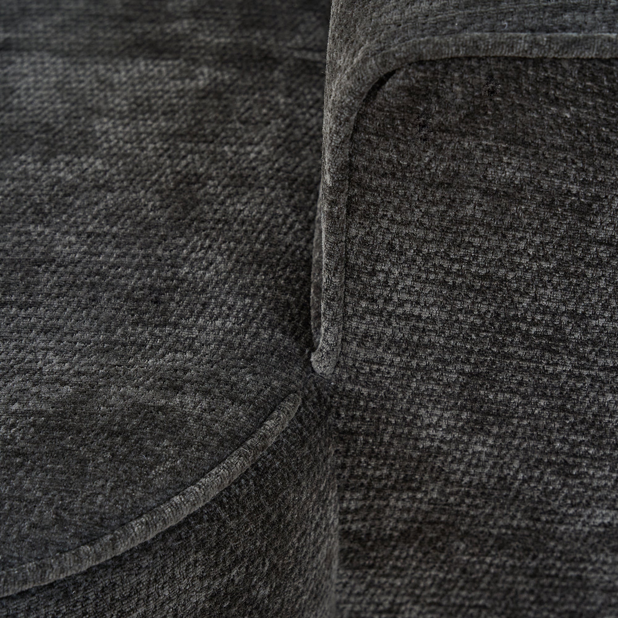 Chaise Longue Sofa with Cushions and Side Pockets, No Assembly, Black