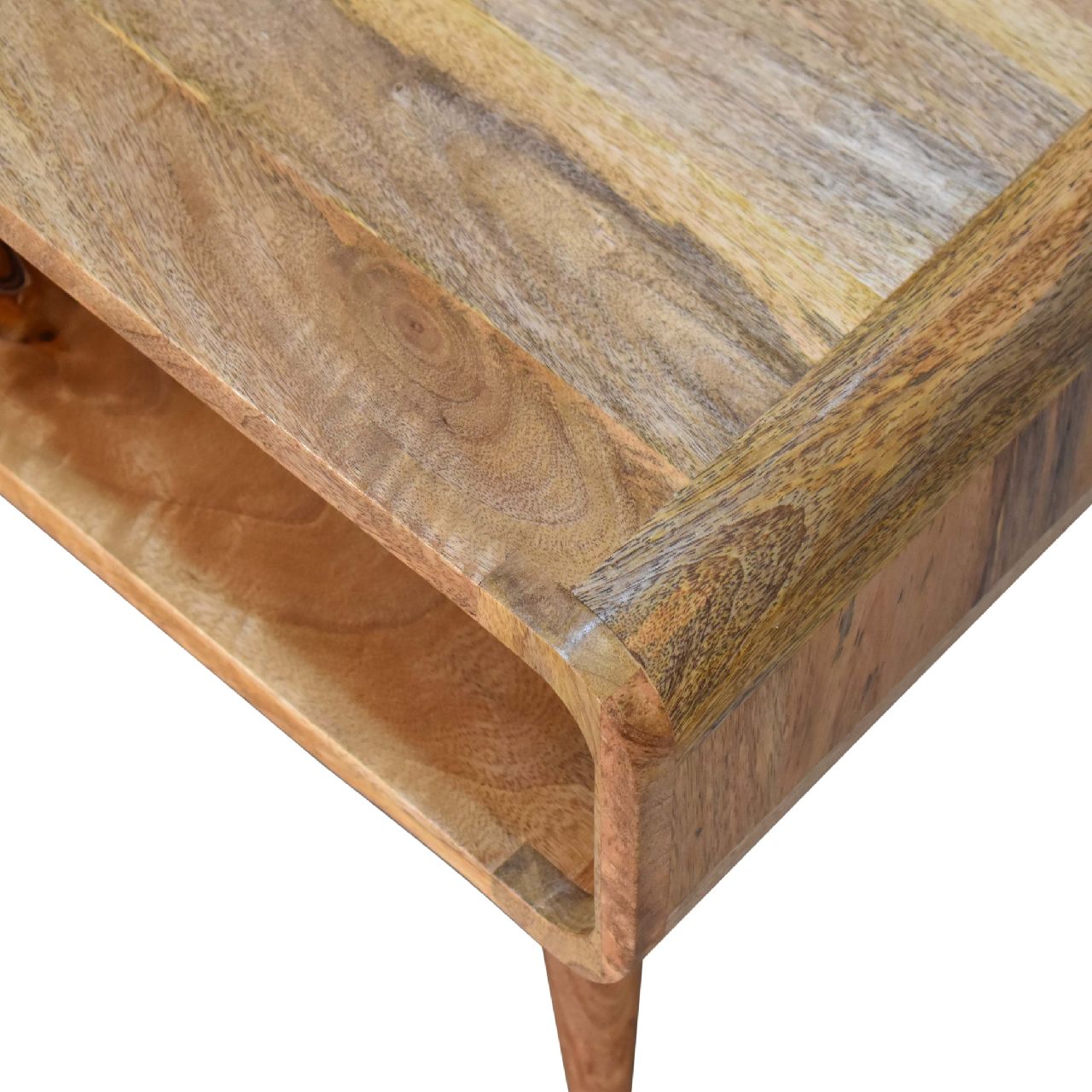 Solid Wood Media Unit, Open Storage, Oak-ish Brown
