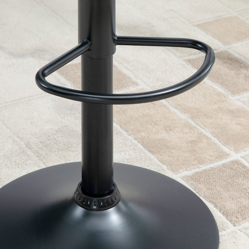 Bar Stools Adjustable Height Swivel Chairs Set of 2, Grey PU Leather