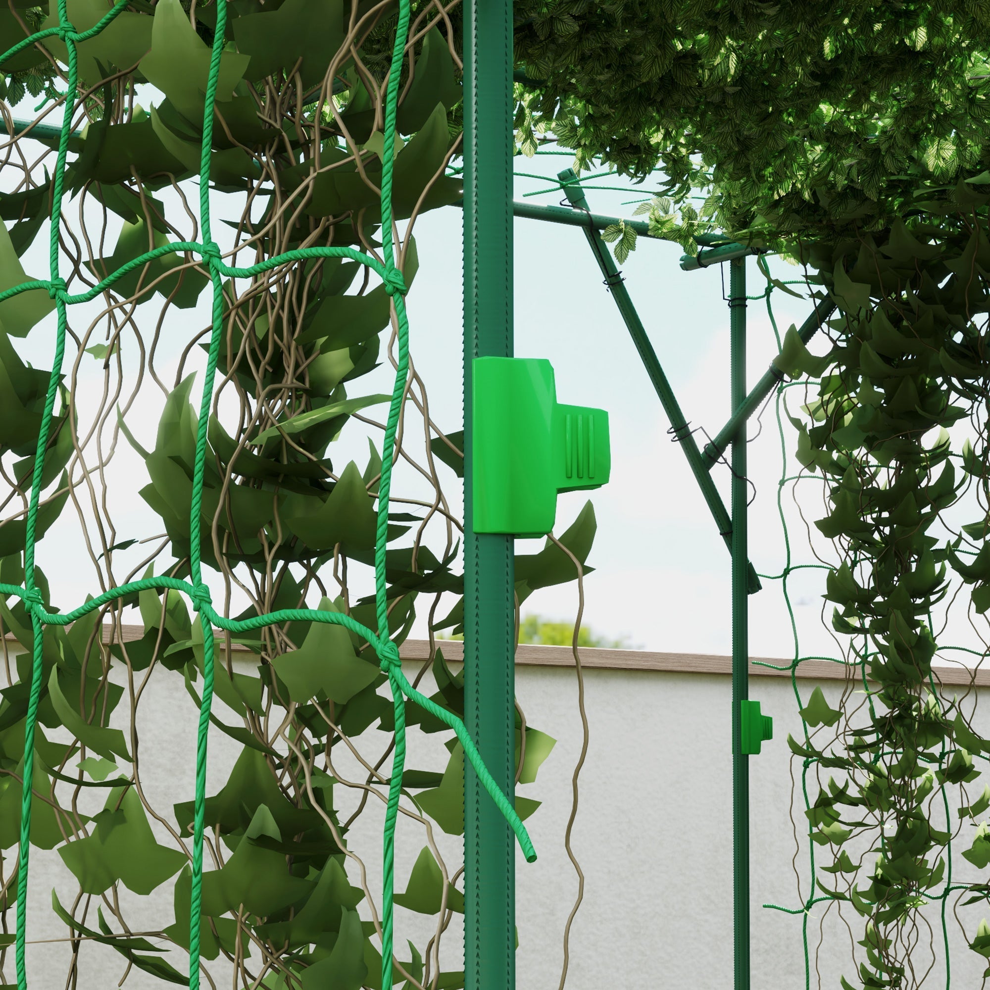 Stainless Steel Trellis Climbing Aid Triangular Support 223x223x223 cm, Green