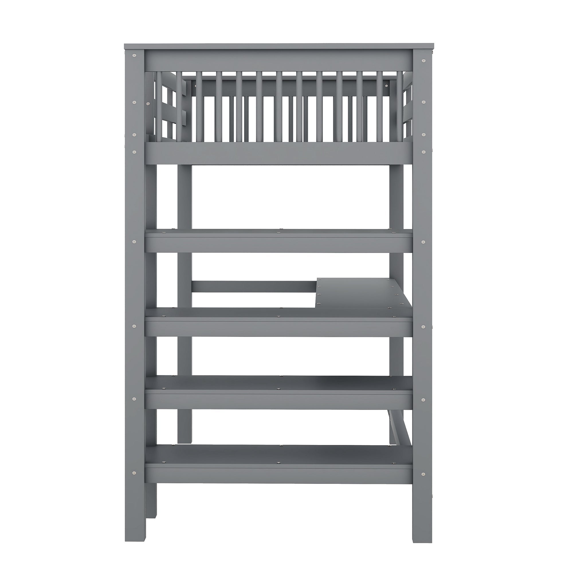 Loft Bed 90x200cm Children's Storage Under-Bed Desk Grey