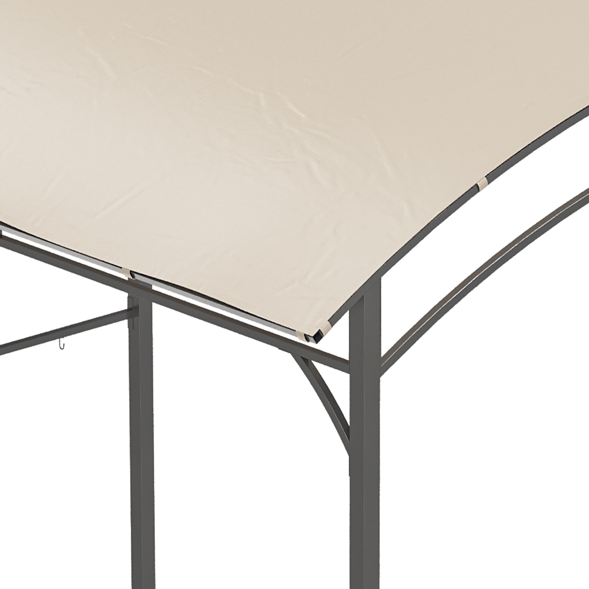Barbecue Pavilion with UV-Resistant Canopy, Steel Frame & Hooks, Polyester Beige
