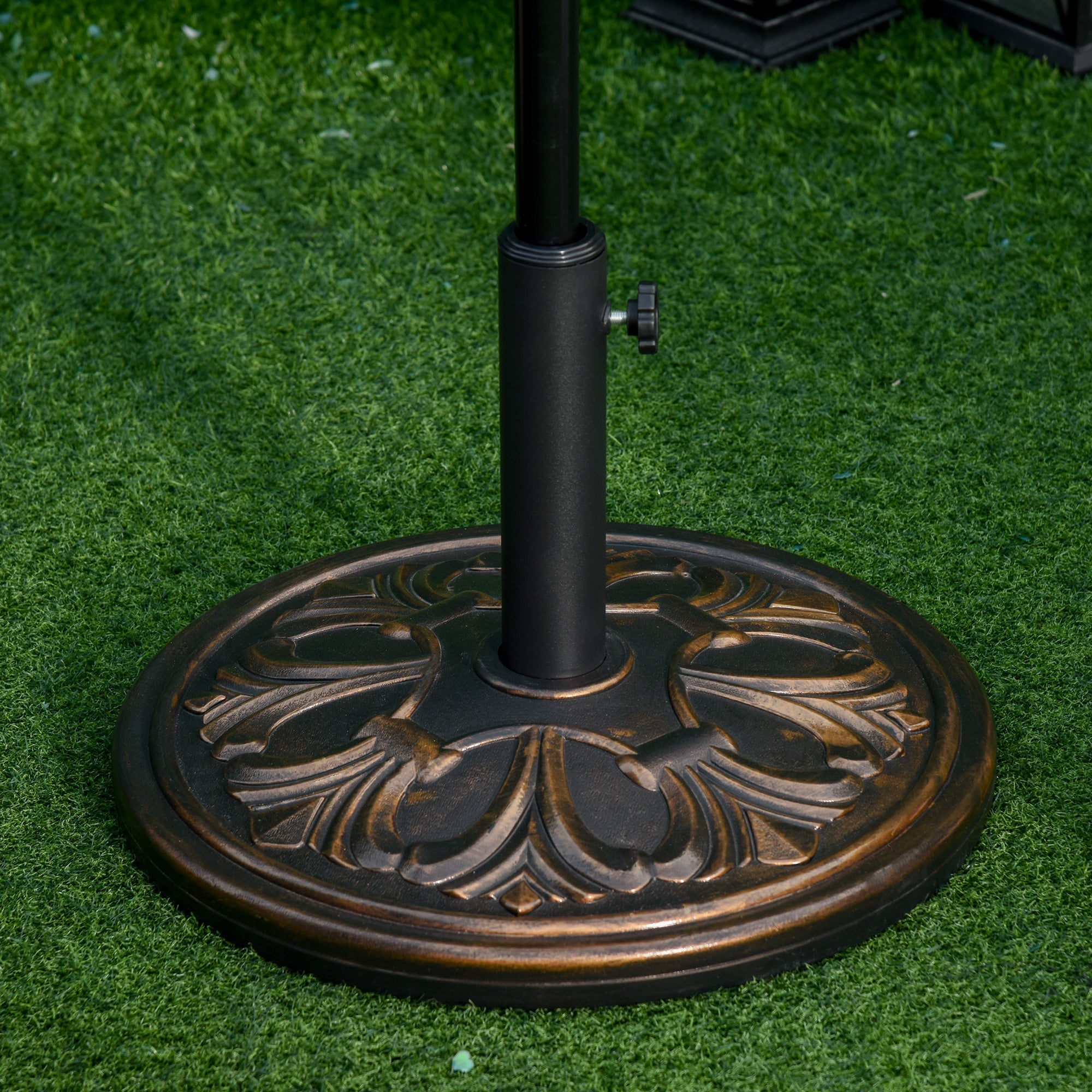 Parasol Base 13 kg Umbrella Holder Ø35/Ø38/Ø48mm, Plastic/Cement Antique Bronze