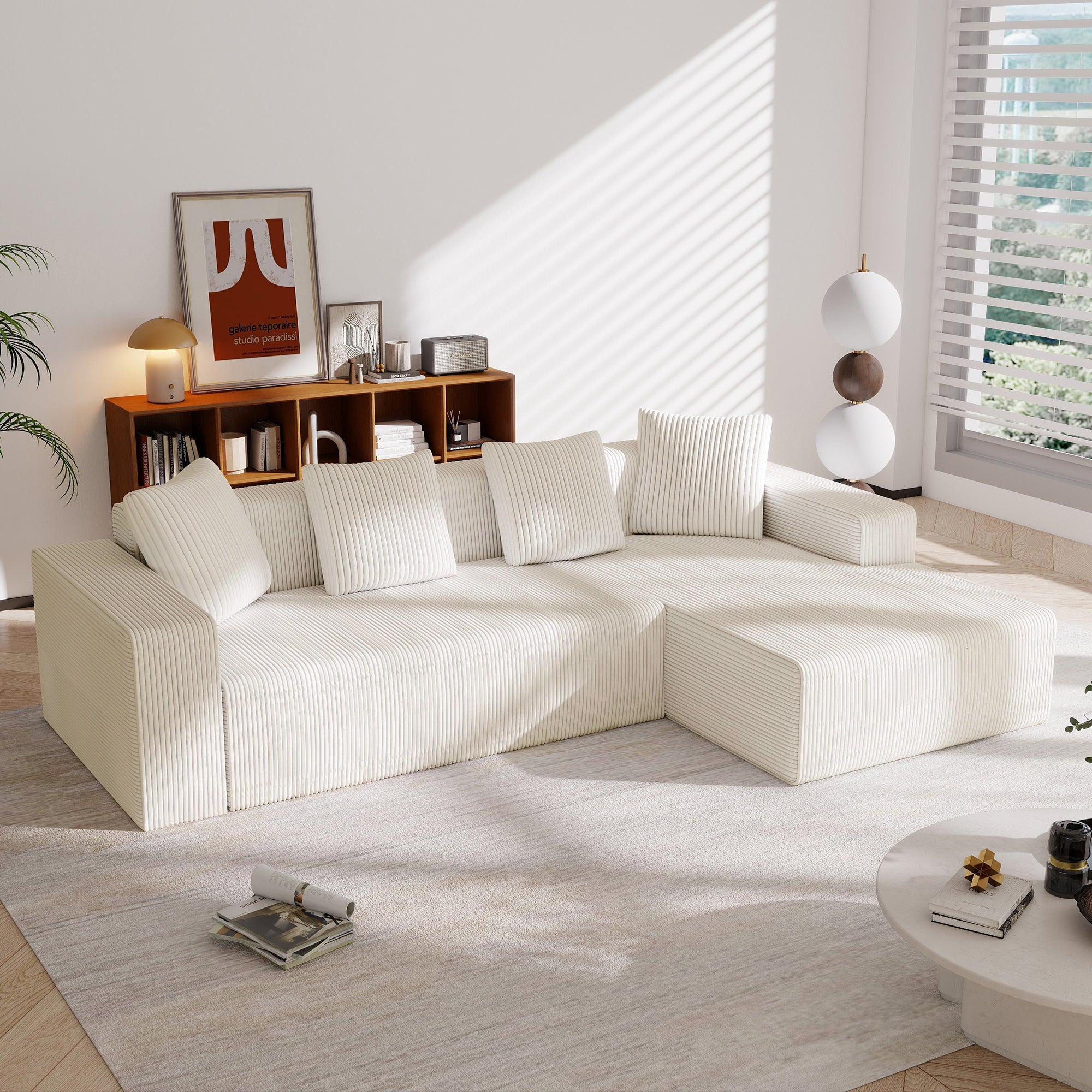 Modular Sofa Cloud Combination L-Shaped Chaise Deep Seats - Upholstered