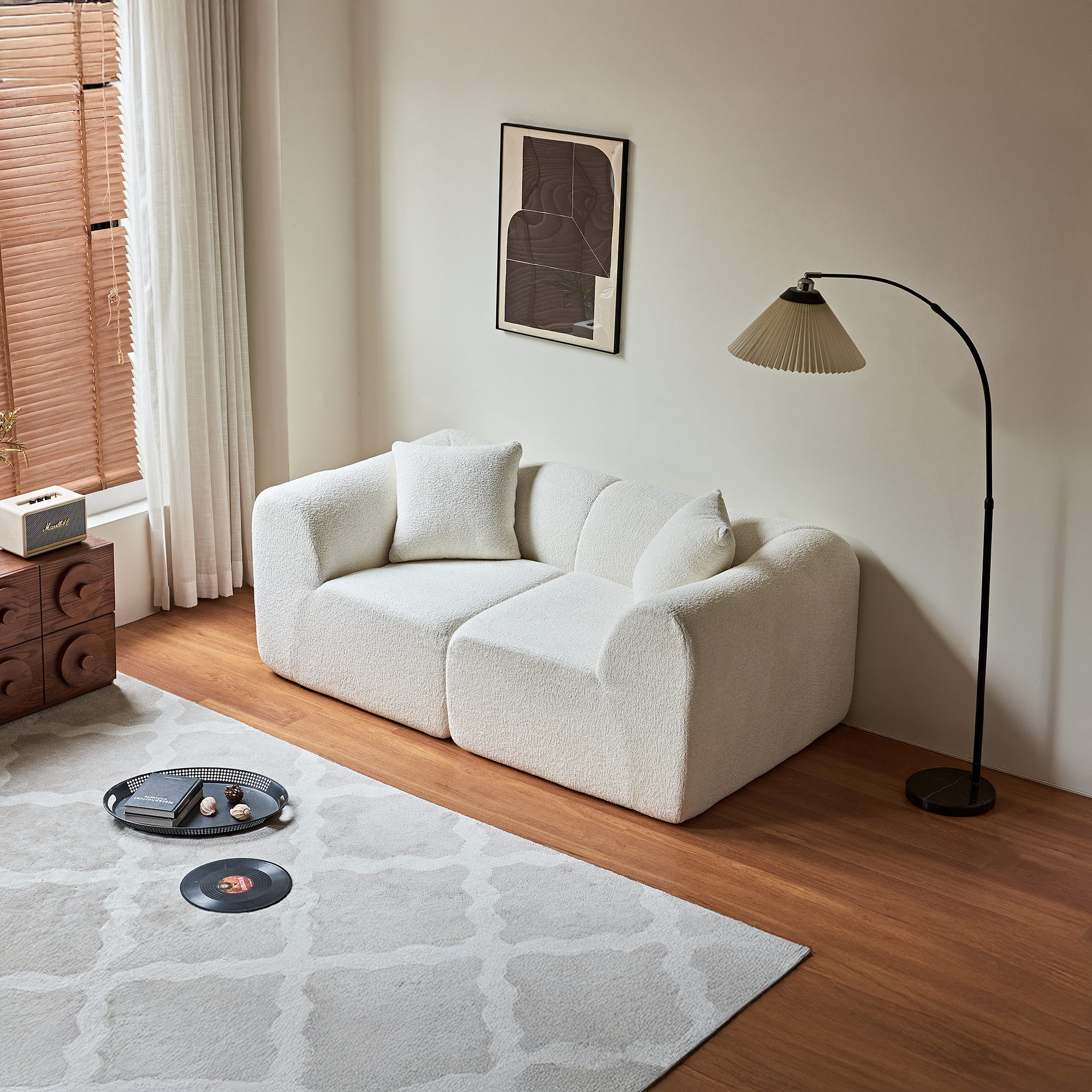 2-Seater Loveseat Space-Saving with Cushions - Velvet