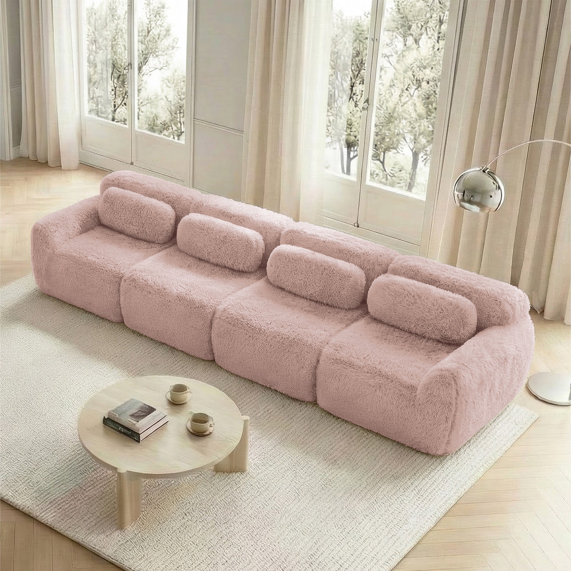 4-seater Sofa Plush Multi-Combination Ergonomic - Pink