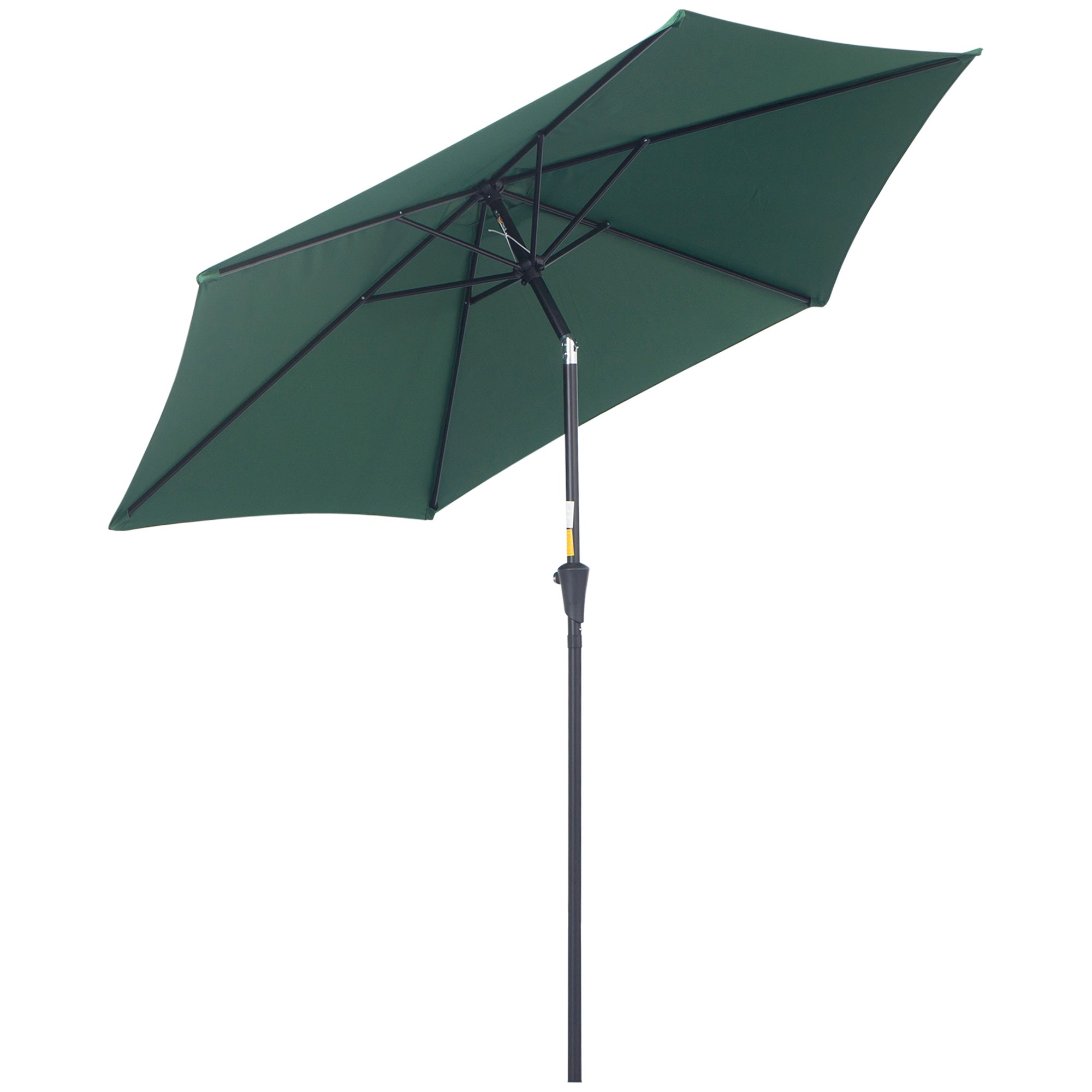Folding Parasol Garden Market Umbrella Hand Crank Aluminum Ø2.6m Dark Green Polyester