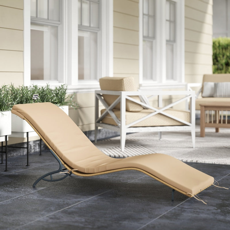 Sonnenliege, wasserabweisend, 120 kg Tragkraft, Polyrattan Beige