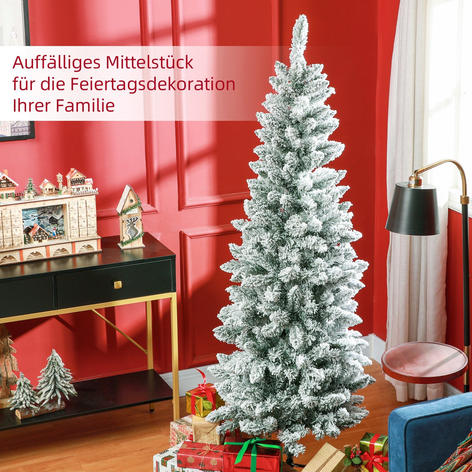 Artificial Christmas Tree, 180 cm with 479 tips and artificial snow, green