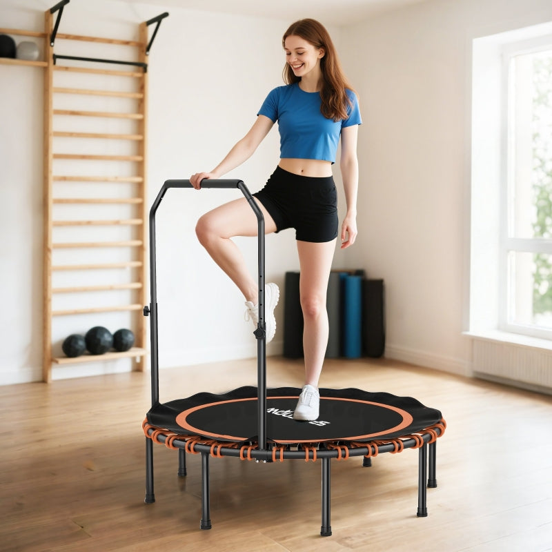 Fitness Trampoline Adjustable Handrail Indoor/Outdoor - Orange
