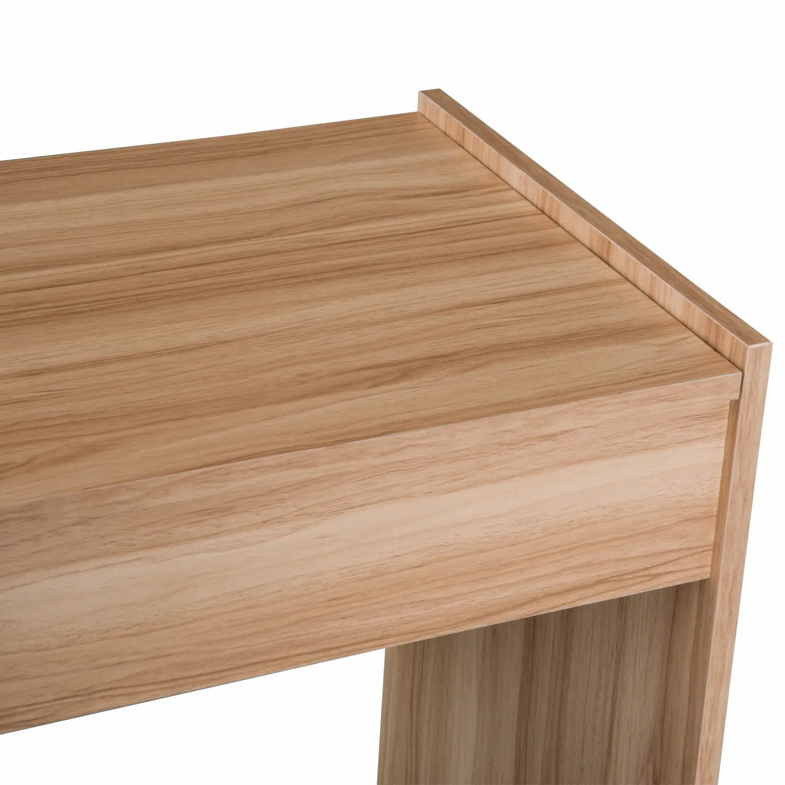 Dressing Table with Mirror and Stool, Flip Up Mirror Storage Padded Seat, Wood