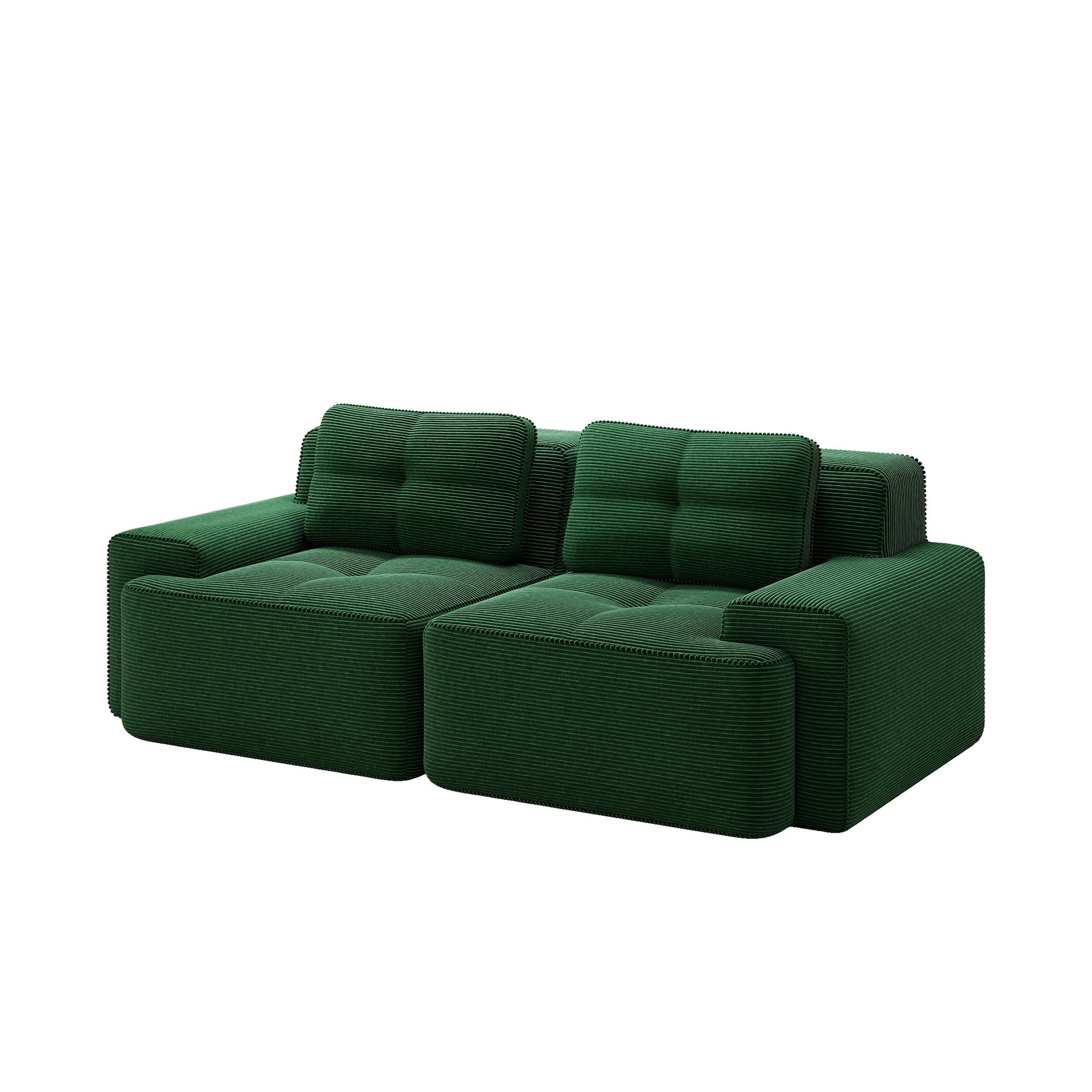 Boneless Modular Sofa Deep Seat Sleeper - Green Corduroy