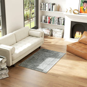 Rug Living Room, Modern Style Washable Area, Dark Grey