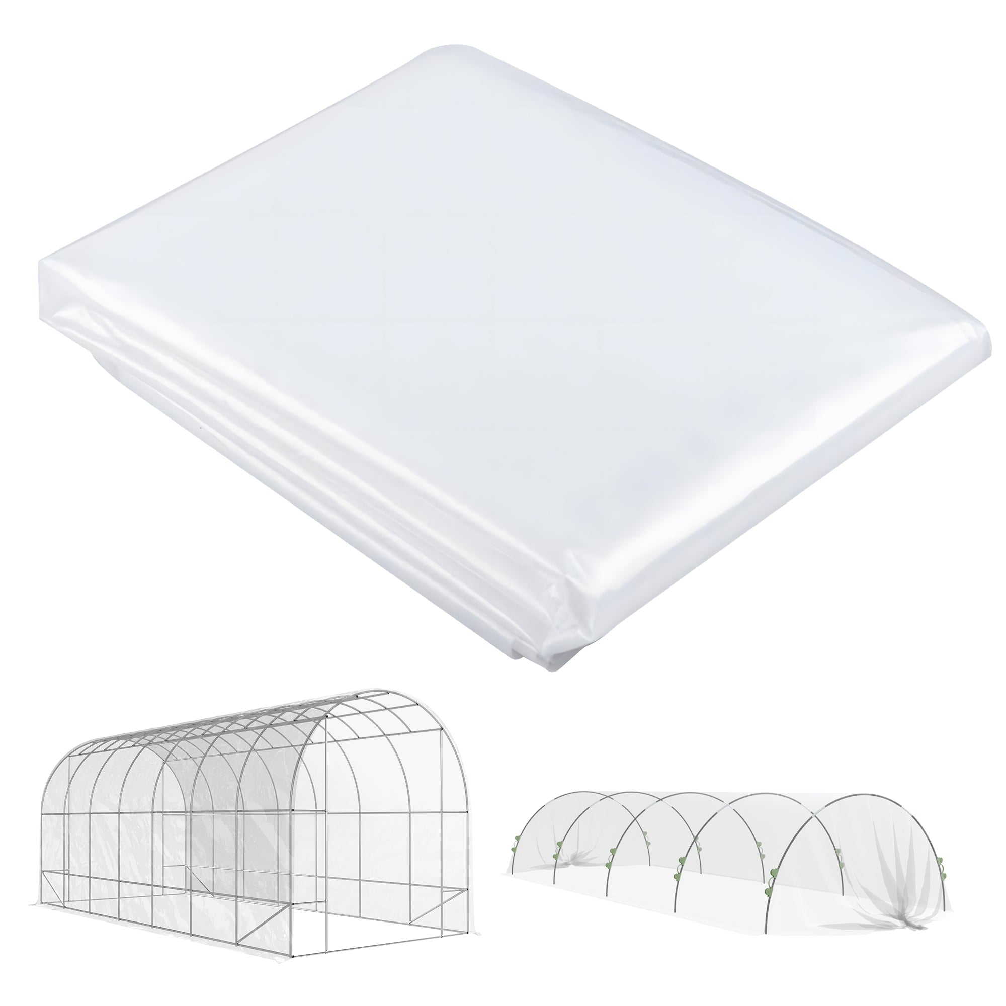 Greenhouse Film, 7x8m Waterproof UV Protection, Transparent Plastic