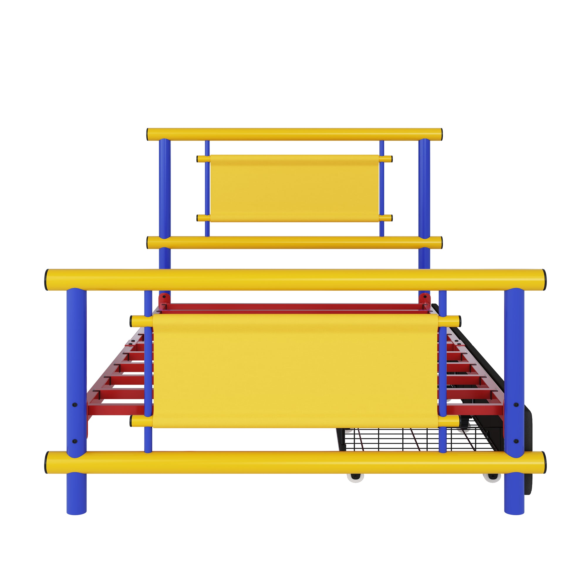 Metal Bed Frame for Children with Drawers, 90x200cm Space-Saving Platform Bed, Steel Construction