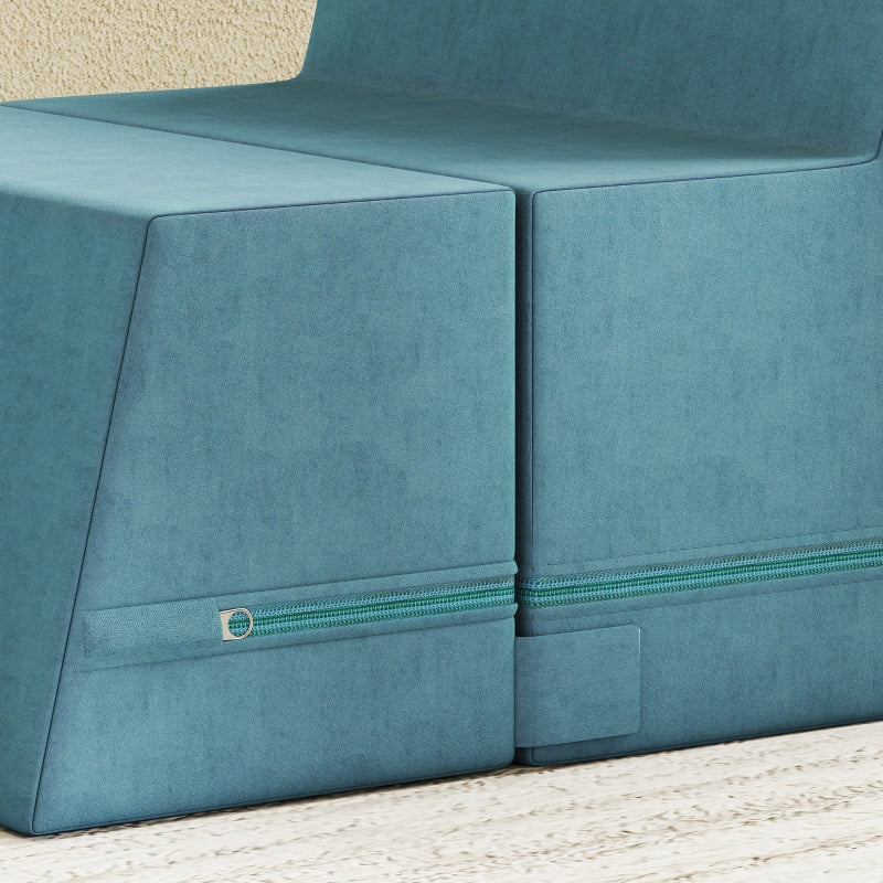 Soft Play Blocks Set, 2-Piece Toddler Climbing Foam, Beige+Blue