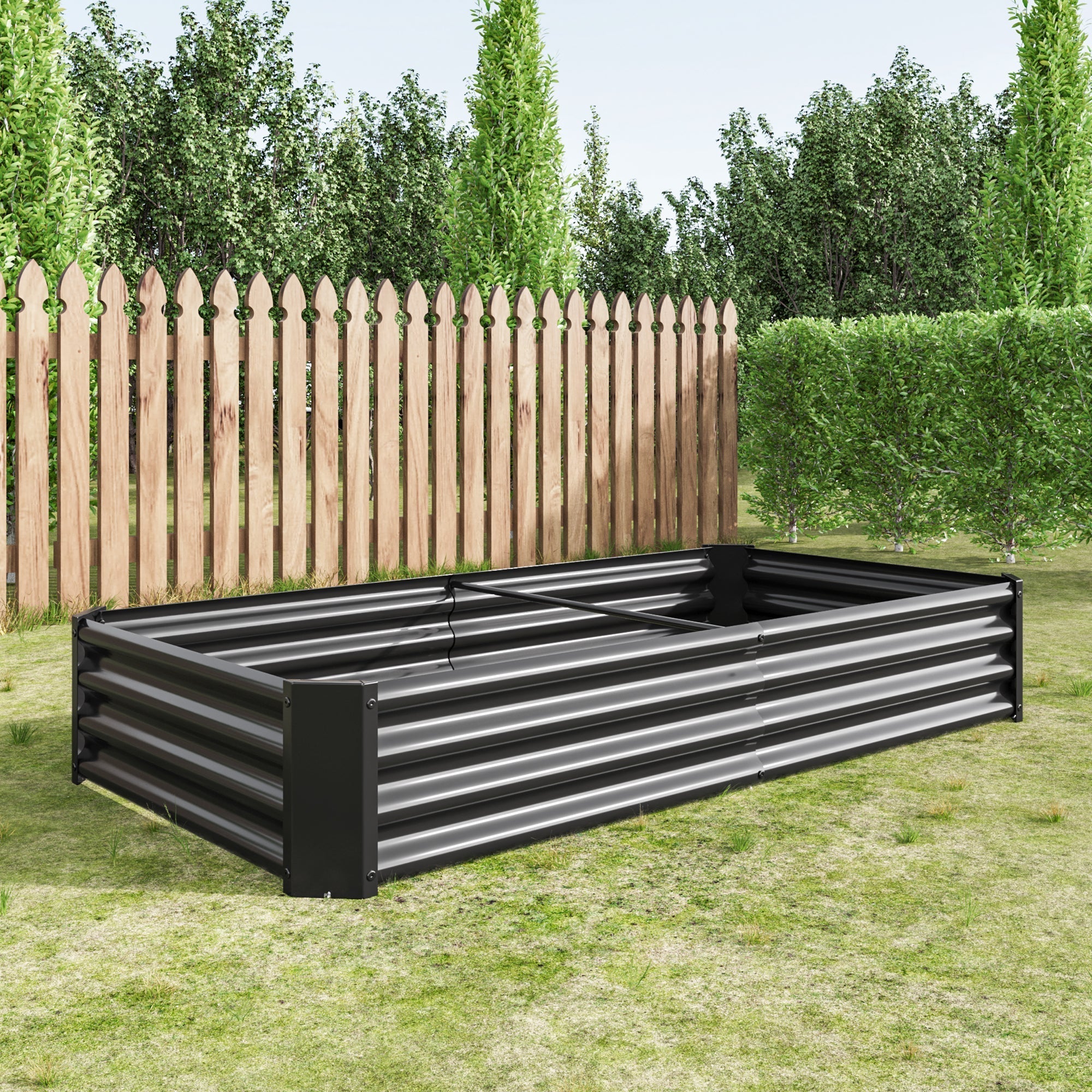 Raised Bed Metal Plant Bed for Garden, Robust Sheet Steel with Rust Protection Anthracite