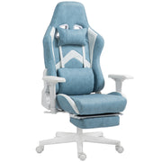 Gaming-Stuhl mit Liegefunktion, ergonomisch, Kunstleder Blau