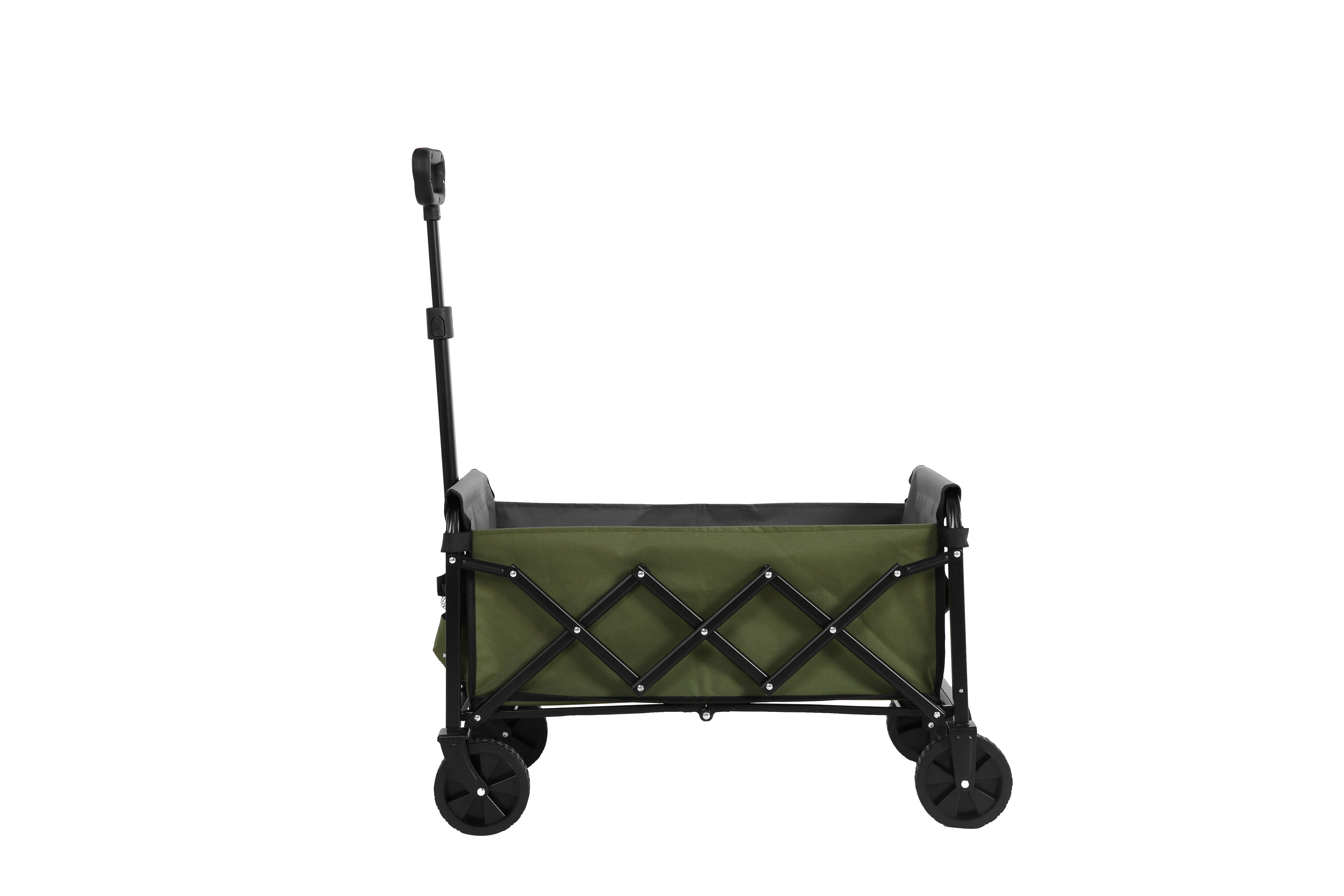 Lightweight Portable Heavy Duty Folding Beach Wagon Outdoor Utility Cart Army Green