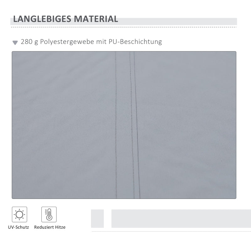 Gelenkarmmarkise, 3,95 x 2,45 m, Handkurbel, Polyester, Grau/Weiß