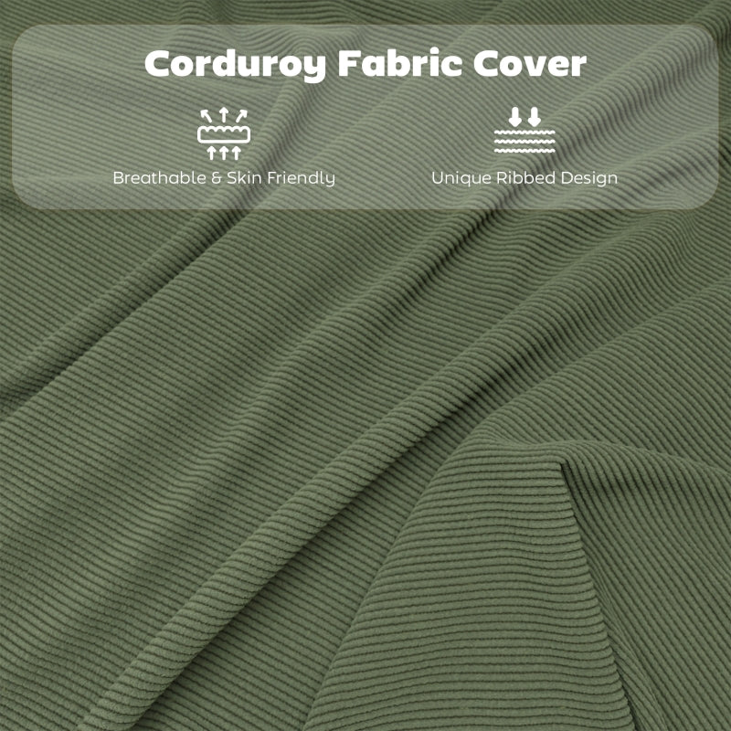 Folding Chairs Set of Four Corduroy Green