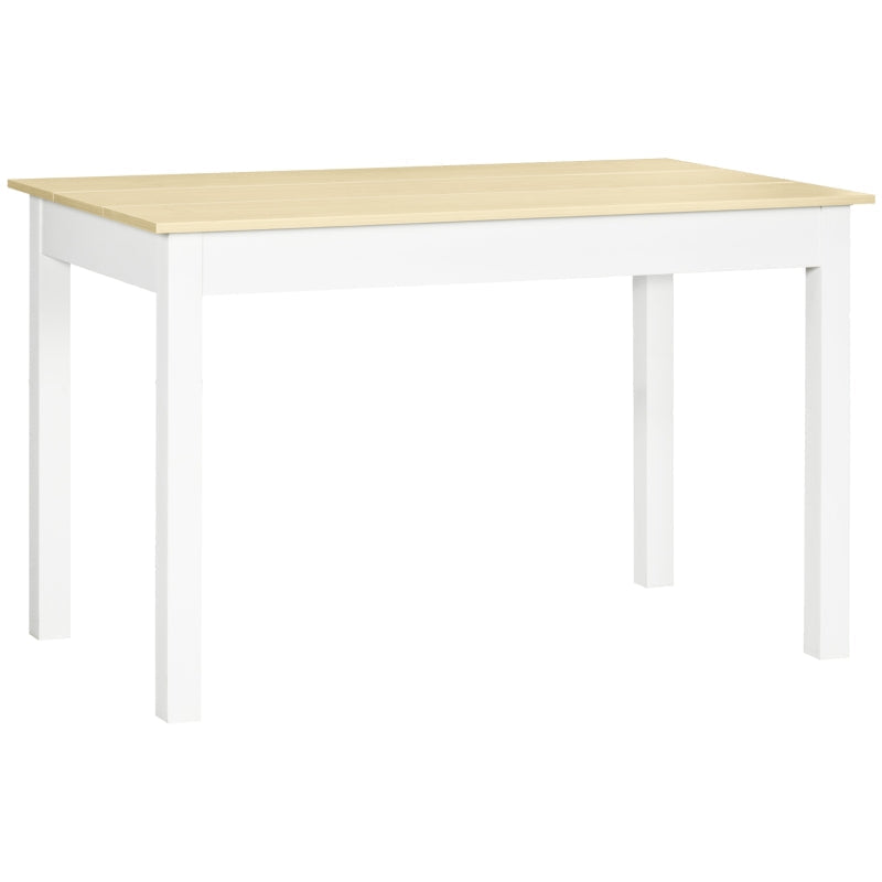 Dining Table 4-6 Seater Modern Wood Effect Thick Legs, Oak