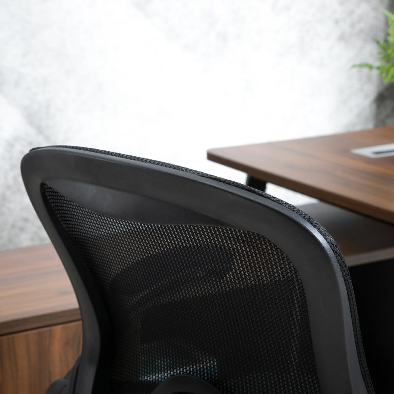 Vinsetto Office Chair, Desk Chair, Standing Function, Footrest, Swivel Seat, Steel, Black