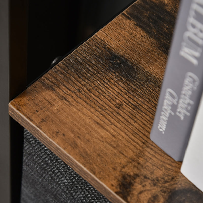 3 Drawer Storage Chest Unit with Shelves, Black Engineered Wood
