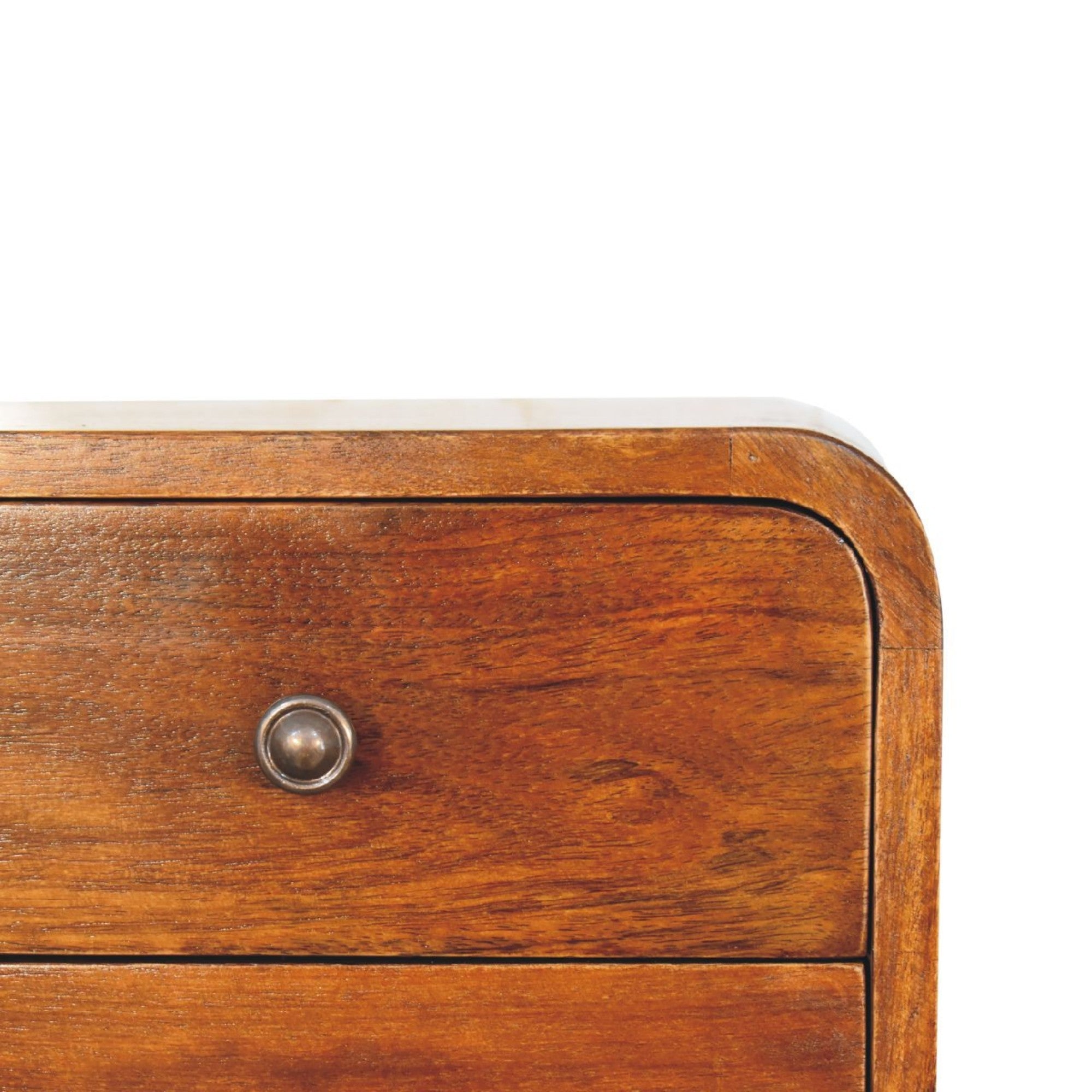 Solid Wood Bedside, 2 Drawers Floating Mini, Dark Brown