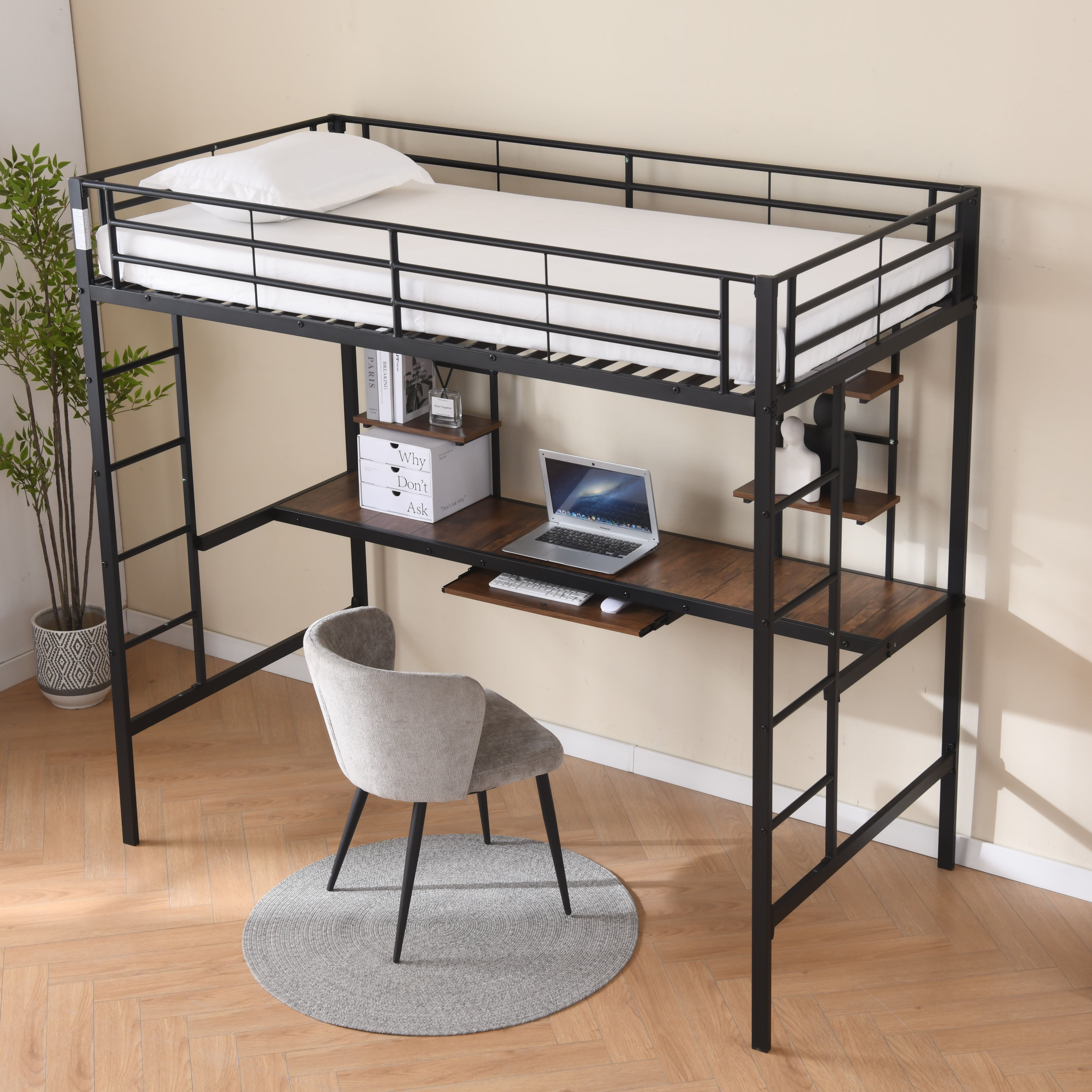 Metal Bed 190x90cm Multifunctional Space-Saving