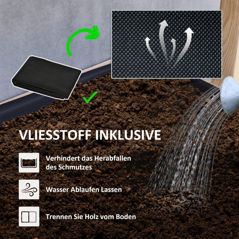 Hochbeet, 4-Ebenen-Bepflanzung, Drainage, Holz