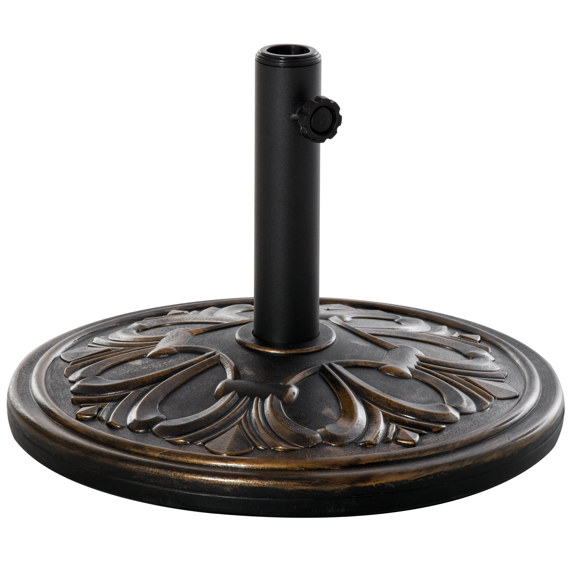 Parasol Base 13 kg Umbrella Holder Ø35/Ø38/Ø48mm, Plastic/Cement Antique Bronze
