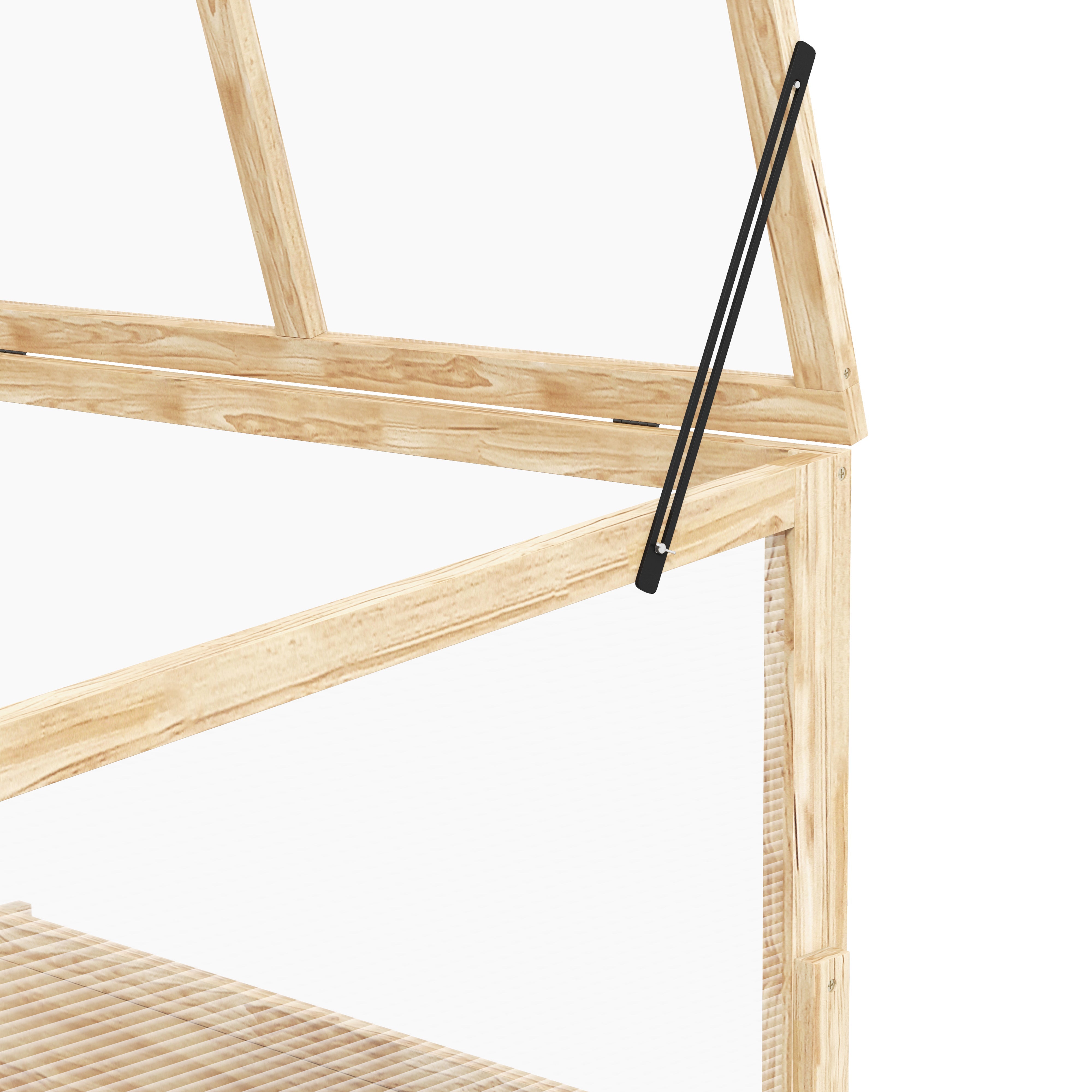 2-In-1 Greenhouse Planter Box, Duo Design Wooden, Natural