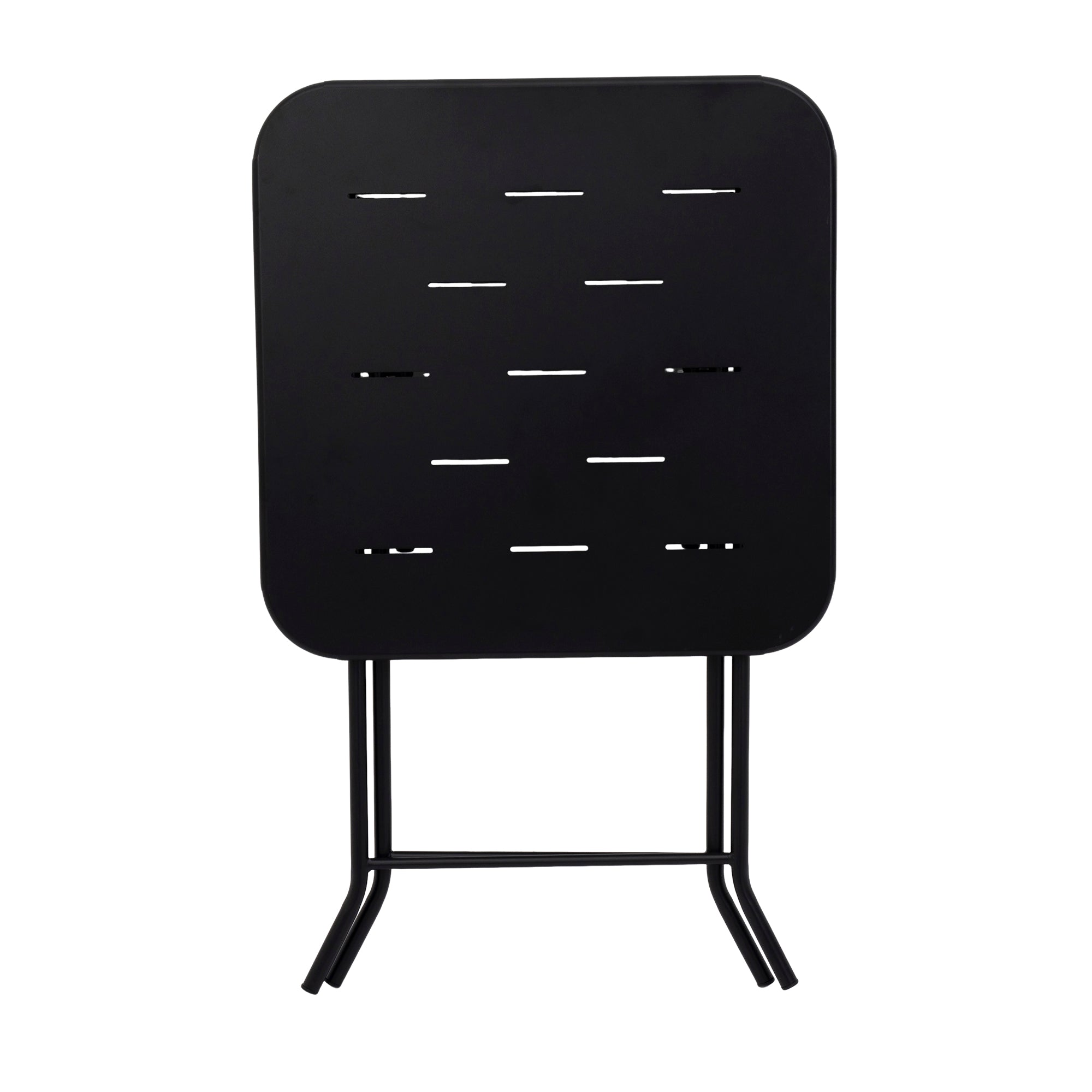 Outdoor 3-Piece Foldable Bistro Set, Weather-Resistant Patio Table and Chairs, Black Steel