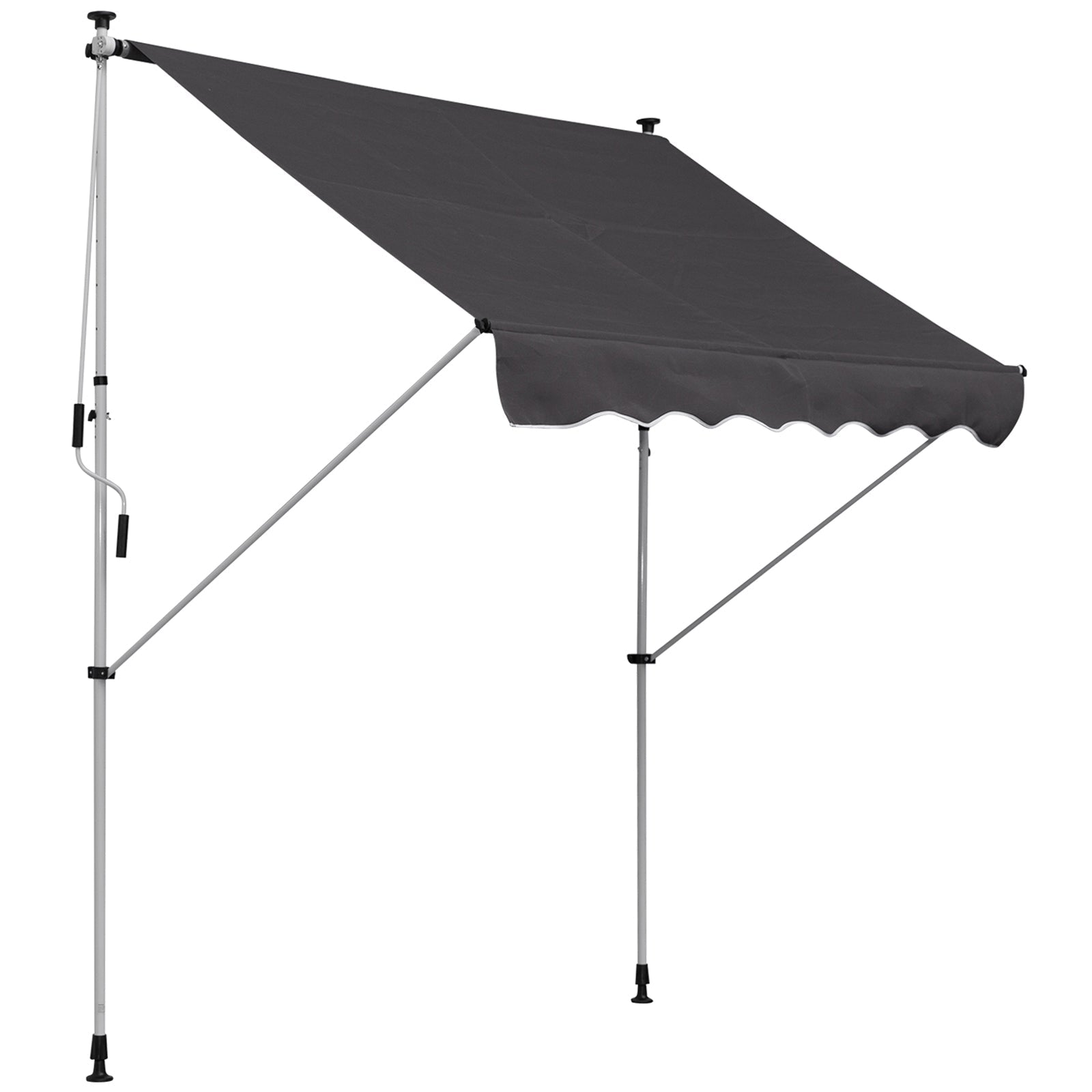 Awning, Articulated Arm Clamp Adjustable 200x150cm, Grey Aluminium