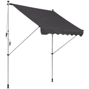 Awning, Articulated Arm Clamp Adjustable 200x150cm, Grey Aluminium